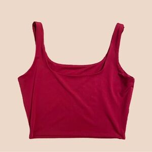 Red crop tank top
